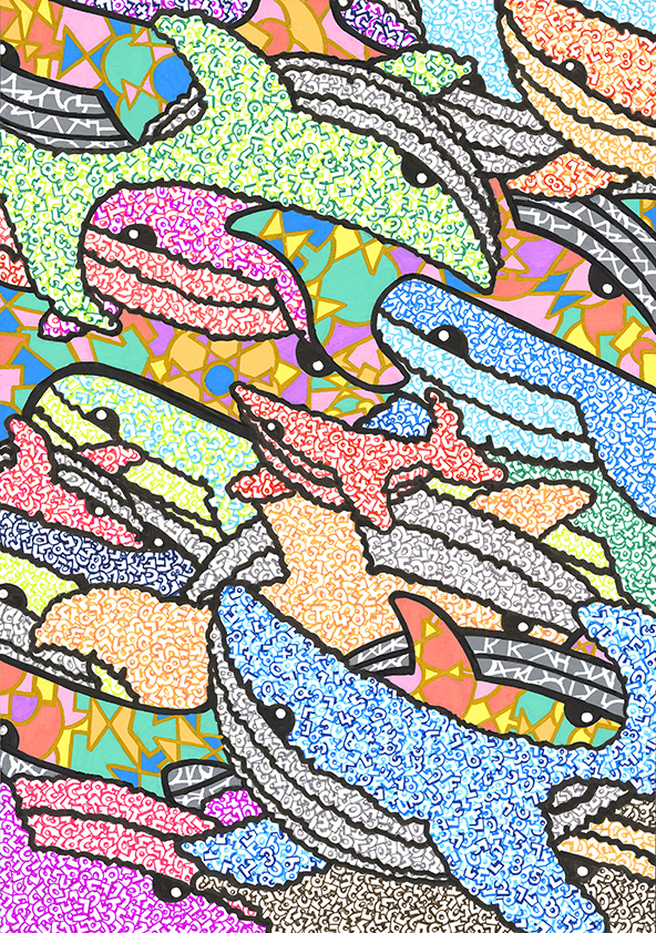 カラフルなくじら達